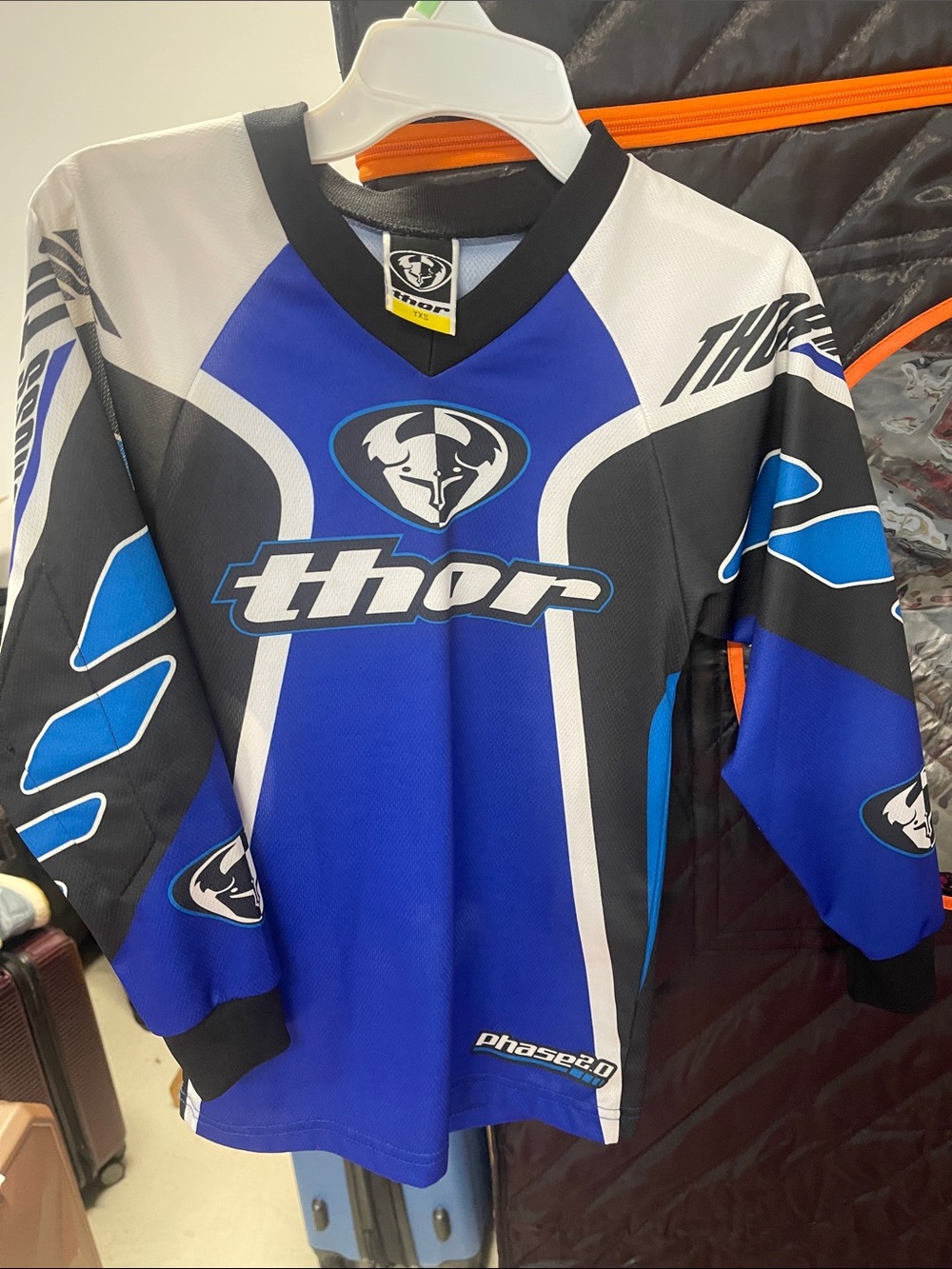 Thor Kids Blue and Black Racing Jersey